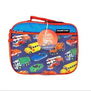 Crocodile Creek Blue Fire truck School Bus Lunch Box NWT Garbage